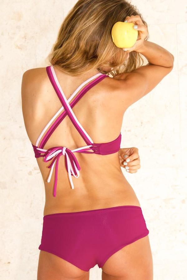 Lipari Boy Short Bottom - Tri Tone Pink