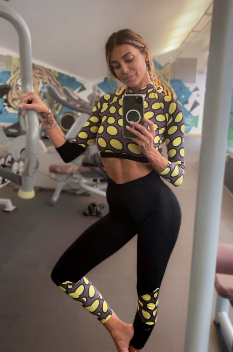 SET croptop & leggings - yellow bubble